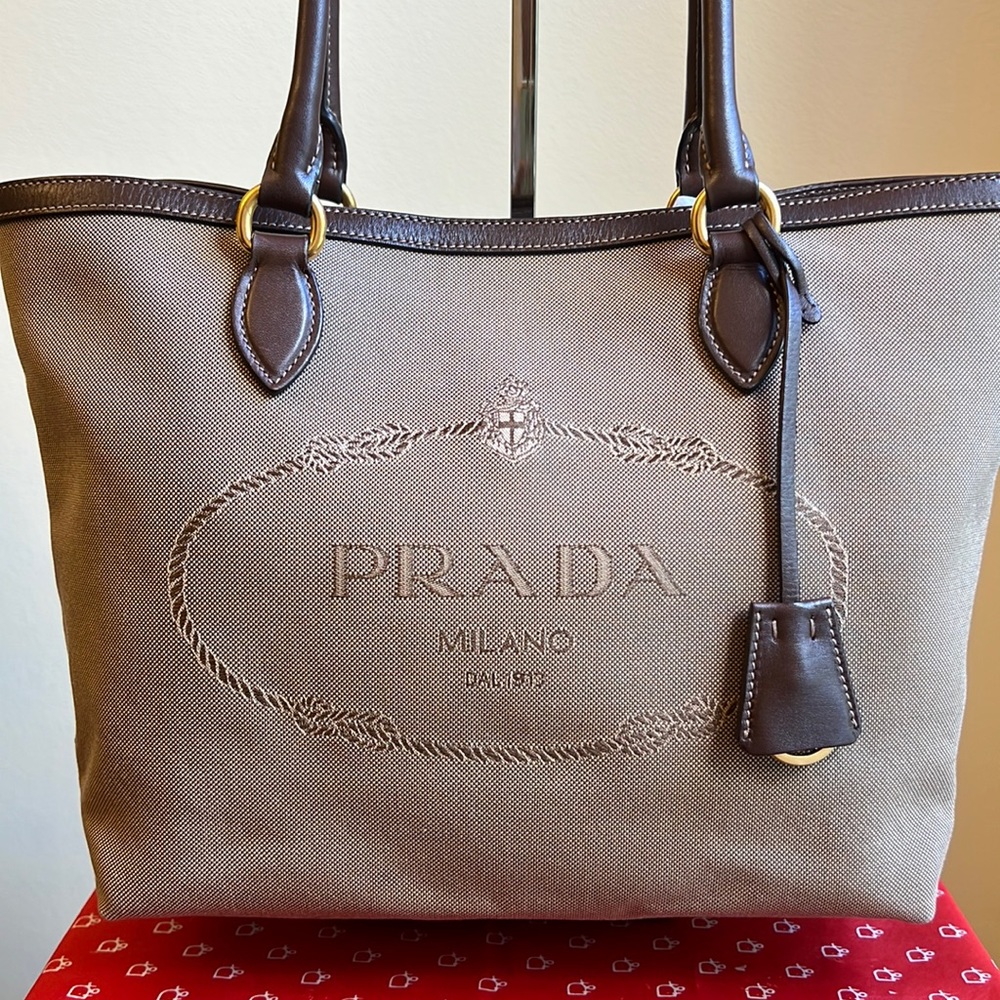Authentic Prada Jacquard Tote/Shoulder Bag